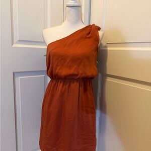 H&M One-Shoulder Rust-Orange Dress